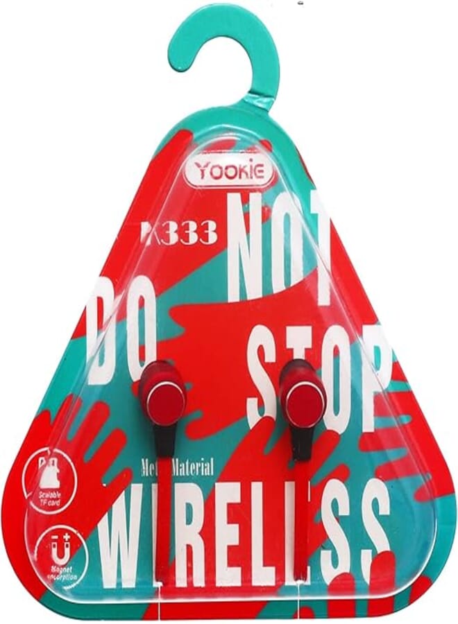 Yookie K333 Plastic Wireless Earphone With Modern Design And Microphone - Red Headphones Headset